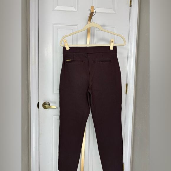 NWOT Michael Kors Pull On Stretchy Chocolate Brown career trousers pants size M - Picture 8 of 11